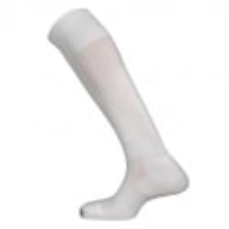 Mitre Mercury mini white soccer socks for kids, featuring moisture-wicking, comfort, and stylish design for young athletes.