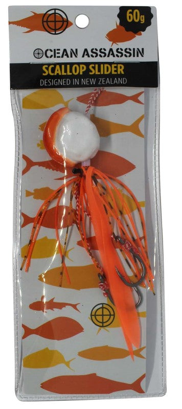 Premium Scallop Slider 60g fishing lure with lifelike scallop design, perfect for targeting Snapper in various conditions.