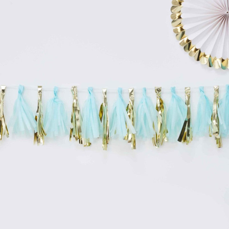 Oh Baby! Tassel Garland Blue & Gold 2m