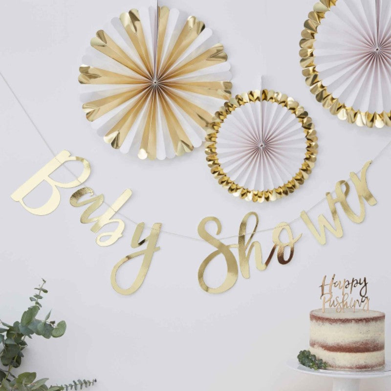 Oh Baby! Backdrop Baby Shower Gold 1.5m