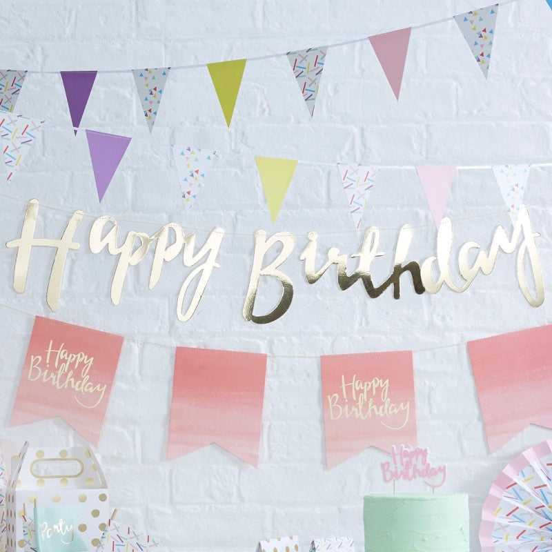 Pick & Mix Happy Birthday Foiled Backdrop 1.8m (L) and 19cm (H)