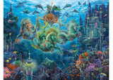 Colorful underwater scene puzzle featuring vibrant marine life and intricate details, perfect for adults and families.