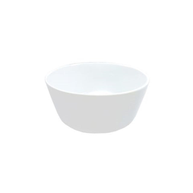 Set of 4 Bia Oslo flan dishes, white porcelain, 130mm diameter, perfect for baking desserts and serving elegant portions.
