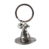Witch Hat Keyring features a silver-tone hat charm and jingle bell, perfect for showcasing your love of magic and witchcraft.