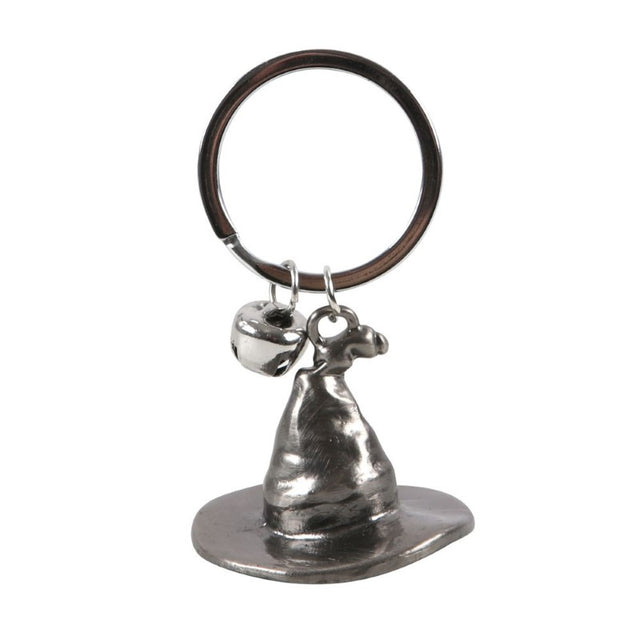 Witch Hat Keyring features a silver-tone hat charm and jingle bell, perfect for showcasing your love of magic and witchcraft.