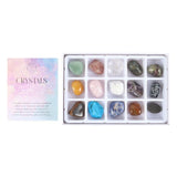 A beautifully packaged gift set of 15 unique tumblestones for crystal healing and chakra balancing, perfect for beginners.