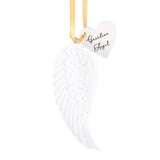 Guardian Angel Hanging Angel Wing decoration with gold ribbon, symbolizing protection and serenity, perfect for home or memorial.