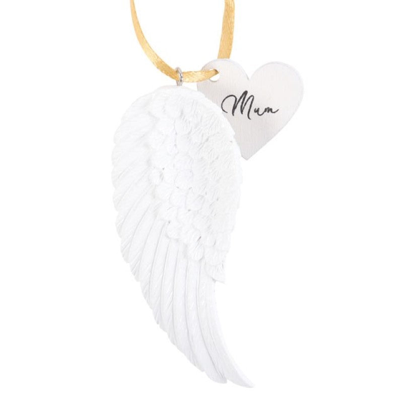 Delicate golden-wing ornament celebrating the love and spirit of mothers, perfect for sentimental gifting.
