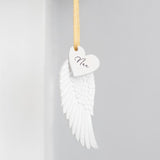 Decorative Nan Hanging Angel Wing ornament celebrating grandmothers, with a gold ribbon for easy hanging.