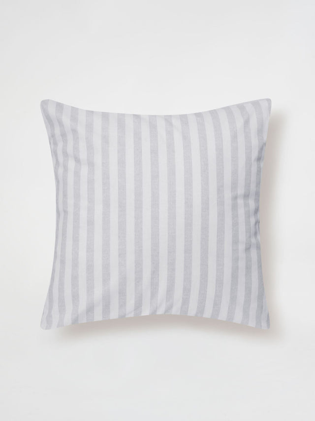 Grey Charlie European Pillowcase by Nu Edition, 65x65cm, 100% cotton with textured stripe pattern for stylish bedding.