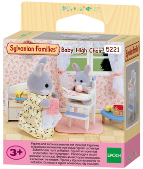 Baby High Chair for Sylvanian Families, designed for creative play and feeding, complements any playset, figures not included.