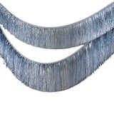 Merry & Bright Silver Tinsel Garland, a 2m shimmering decoration for festive occasions, adds glamour to any holiday setting.