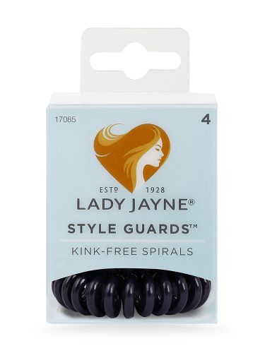 Navy blue spiral hair elastics that prevent kinks and damage, perfect for securing normal to thick hair without breakage.