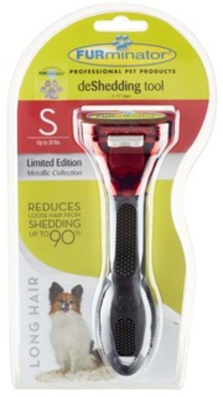 Pet Grooming - Furminator Tool Metallic Red - Dog Small Long Hair