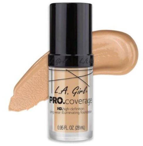 L.A. Girl Pro Coverage Foundation in Fair, a lightweight, full-coverage foundation with an innovative white mixer for customization.