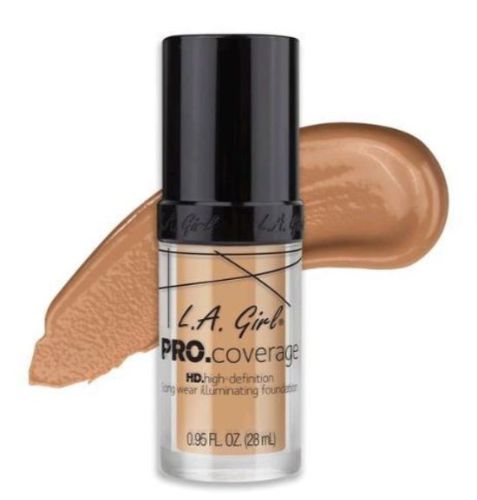 LA Girl Pro Coverage Foundation in Natural provides full, radiant coverage with a lightweight, paraben-free formula for all-day wear.