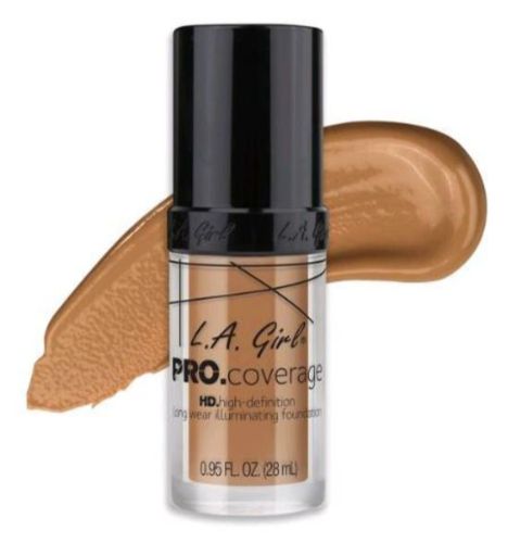 LA Girl Pro Coverage Foundation in Beige: high-definition, full coverage liquid foundation for a radiant, flawless finish.