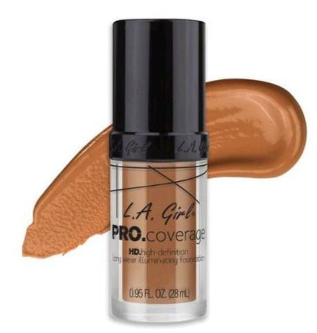 LA Girl Pro Coverage Foundation in Sand, a lightweight full-coverage foundation enriched with antioxidants for a flawless finish.