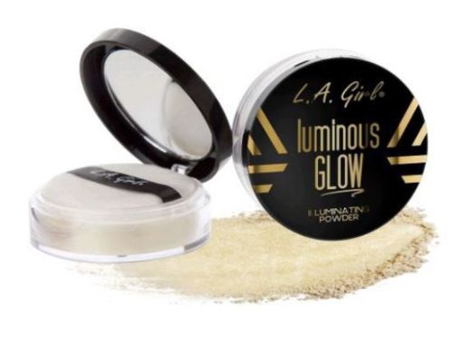 LA Girl Luminous Powder - 24K, ultra-fine loose powder for a radiant glow on face and body, perfect for highlighting.