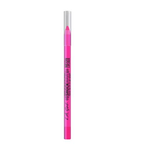 LA Girl Shockwave Neon Lipliner Pop in vibrant shades, featuring a creamy, water-resistant formula for precise, long-lasting lip color.