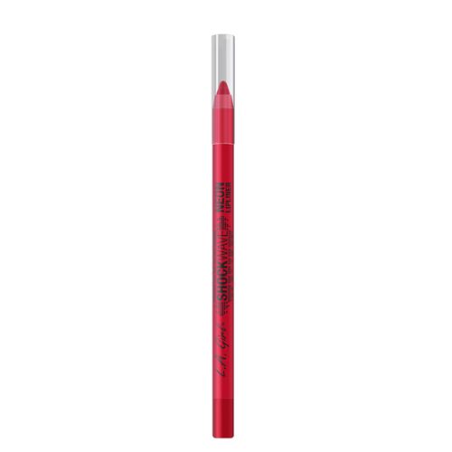 Bright neon red lip liner with creamy formula, offering 8-hour wear and anti-feathering for bold lip looks.