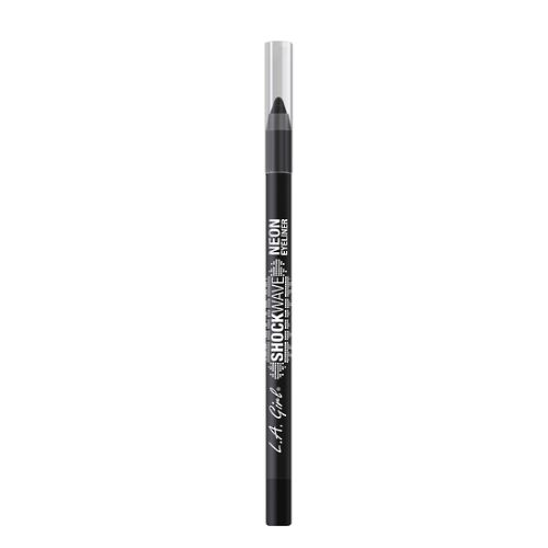 LA Girl Shockwave Neon Eyeliner Blackout in a creamy gel formula; vivid black for bold, long-lasting eye looks.