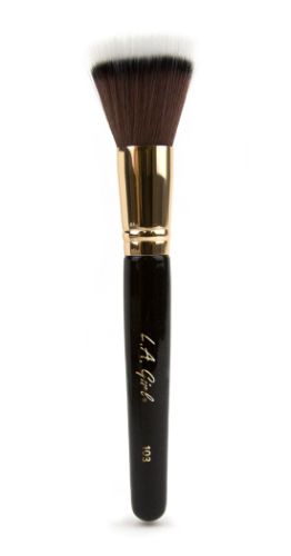 L.A. Girl Pro.Brush Stippling Brush features dual-fiber bristles for flawless, airbrushed makeup application; eco-friendly birch wood handle.