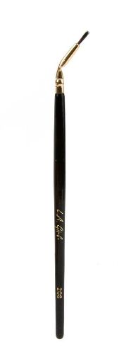 Angled eyeliner brush with soft synthetic hair for precise lining, featuring a sustainable birch wood handle.