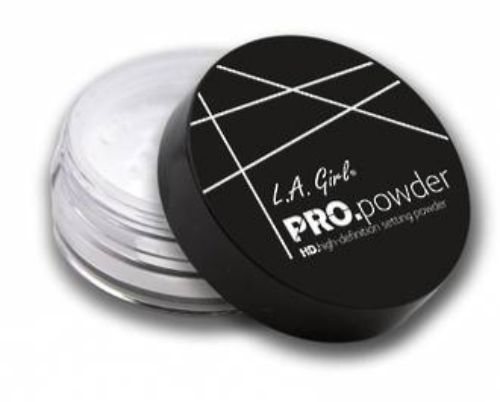 LA Girl HD Pro Setting Powder in Translucent, a lightweight powder that sets makeup and provides a natural, matte finish.