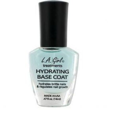 LA Girl Hydrating Base Coat for brittle nails, promoting hydration and healthy growth for a long-lasting manicure.