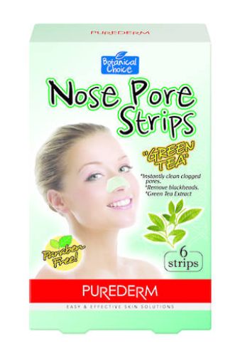 Purederm Nose Pore Strips - Green Tea, designed to unclog pores and remove blackheads for clear, fresh skin.