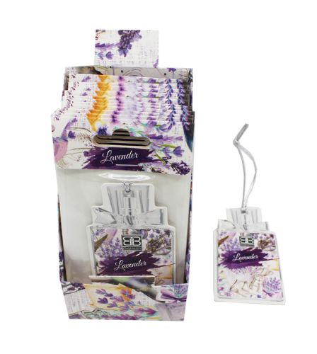 Lavender fragrant sachets in a 12-piece display, perfect for infusing tranquility and freshness into any space.