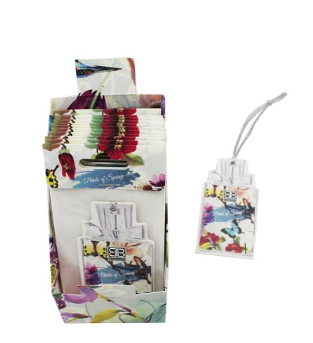 Fragrant sachets in a 12-piece display, featuring spring floral aromas for a refreshing home ambiance.