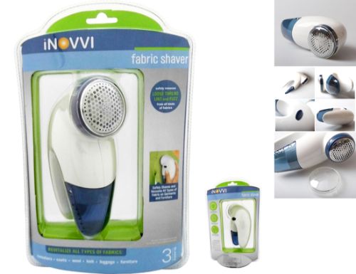 Cordless Fabric Shaver by Smartfox NZ removes lint, pet hair, and fuzz from clothes, featuring triple blades and easy cleaning design.
