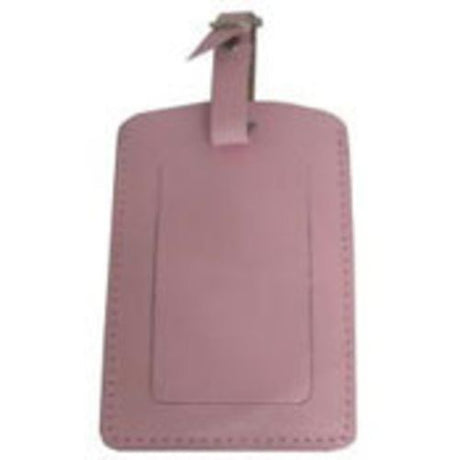 Light pink luggage tag featuring durable design, spacious nameplate, perfect for stylish travel and easy identification.