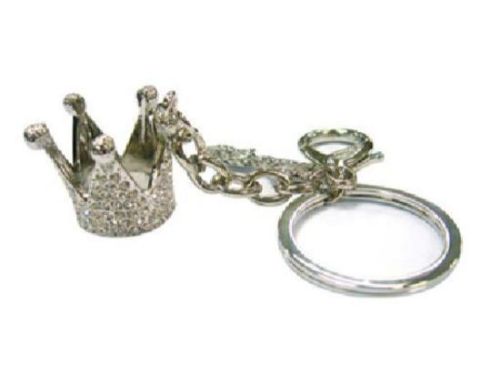 Elegant Silver Crown Keyring with a shiny finish, perfect for adding style and practicality to your key collection.