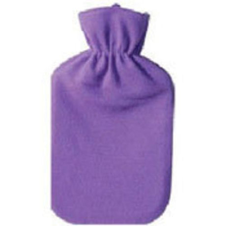 Children's purple fleece hot water bottle cover, soft and safe to prevent burns while keeping little ones warm.