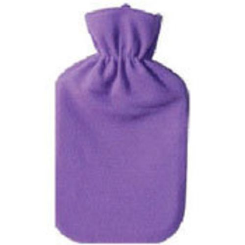 Children's purple fleece hot water bottle cover, soft and safe to prevent burns while keeping little ones warm.