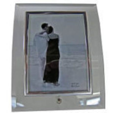 Elegant glass photo frame for 3.5x5 inch photos, enhancing any decor with a modern and minimalist touch.