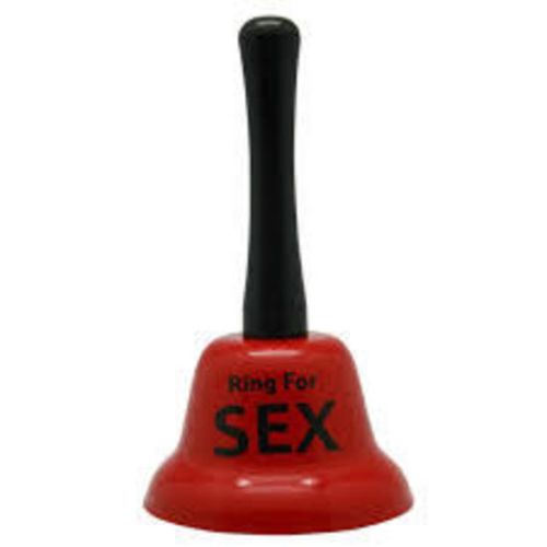 Vibrant red bell with "RING FOR SEX" in black; perfect playful gift for couples to enhance intimacy.