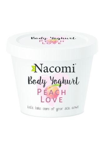 Vegan Peach Love Body Yoghurt 180ml, a light moisturizer with almond and coconut oil for deeply hydrated, fragrant skin.