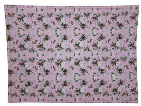 Elegant pink floral placemats (set of 6) enhancing dining decor, measuring 42x33cm, durable and easy to clean.