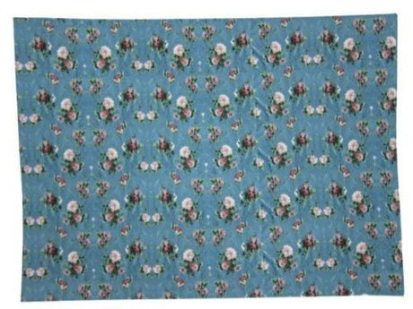 Set of 6 blue floral placemats, 42cm x 33cm, perfect for stylish dining and table protection.