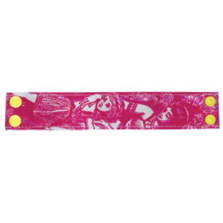 Bright pink toile cuff for women, 1.5" x 8.75", crafted from woven polypropylene, adding elegance to any outfit.