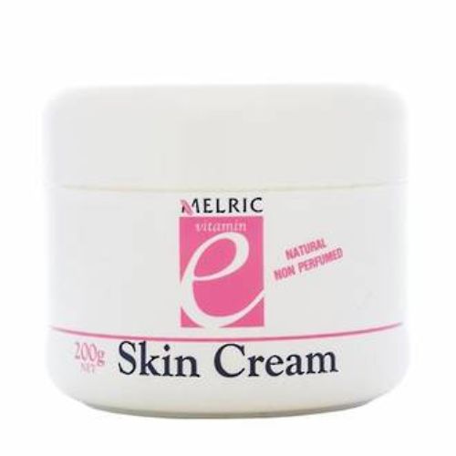 Hydrating Vitamin E cream in a 200g jar, nourishing skin and combating dryness, suitable for all skin types.