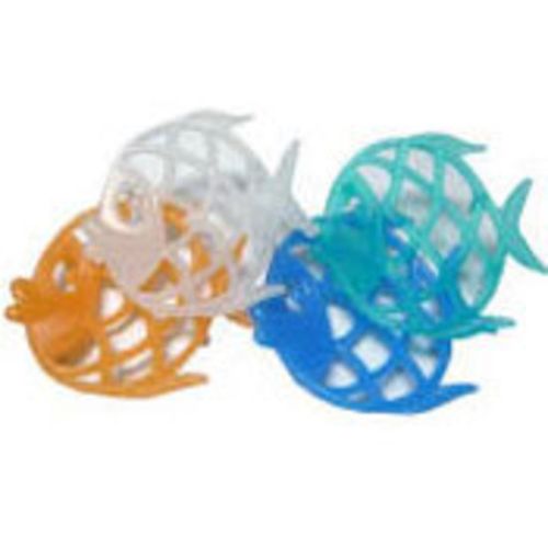 Colorful fish-shaped plastic soap dishes in blue, green, orange, and white, ideal for organizing soap and enhancing decor.