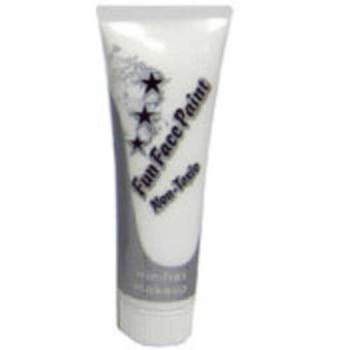 High-quality non-toxic white face paint in a 50g container, ideal for creative designs and easy cleanup.