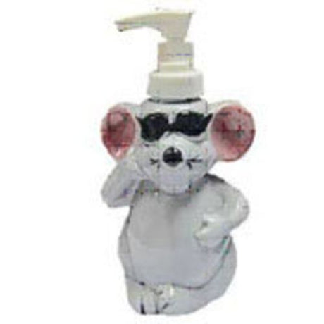 Cute mouse-shaped liquid soap dispenser, bright and functional for kids' bathrooms and playful decor.