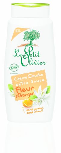 Luxurious 500ml Le Petit Olivier Shower Cream in Orange Blossom, offering a soothing floral scent and gentle cleansing for all skin types.