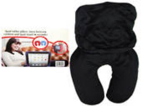 Pink iPad 2 in 1 Travel Pillow, converts for neck support or iPad holder, ideal for comfortable travel and entertainment.